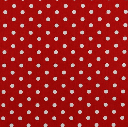Tecido de Algodão Bolas Ø8 mm Vermelho | Poppy