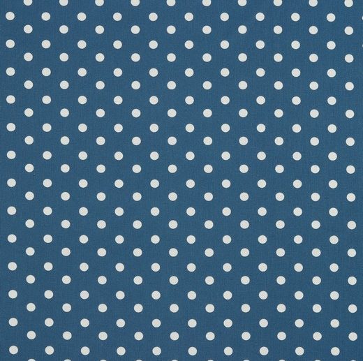 Tecido de Algodão Bolas Ø8 mm Azul | Poppy