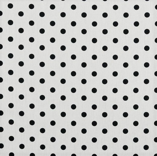 Tecido de Algodão Bolas Ø8 mm Branco & Preto | Poppy