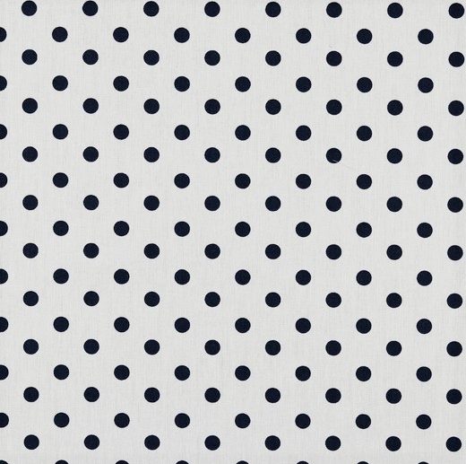 Tecido de Algodão Bolas Ø8 mm Branco & Azul Marinho | Poppy