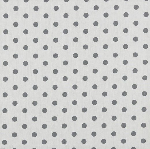 Tecido de Algodão Bolas Ø8 mm Branco & Cinza | Poppy