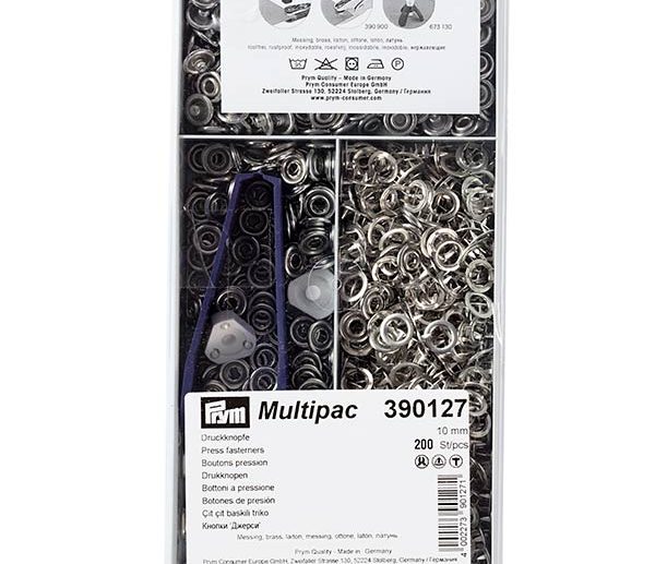 Big Kit 200 Molas de Pressão Jersey Prateado Ø10 mm | Prym