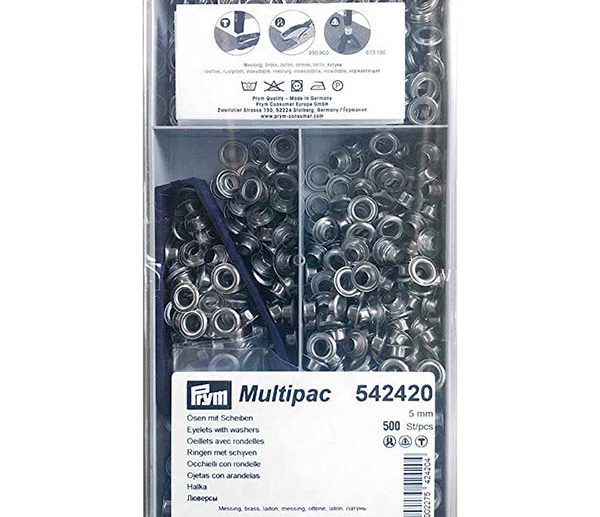 Big Kit 500 Ilhoses & Arruelas Latão Prateado Ø5 mm | Prym