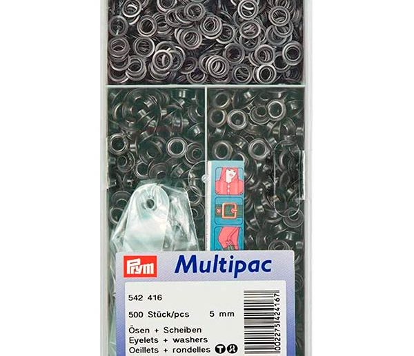 Big Kit 500 Ilhoses & Arruelas Latão Preto Oxidado Ø5 mm | Prym