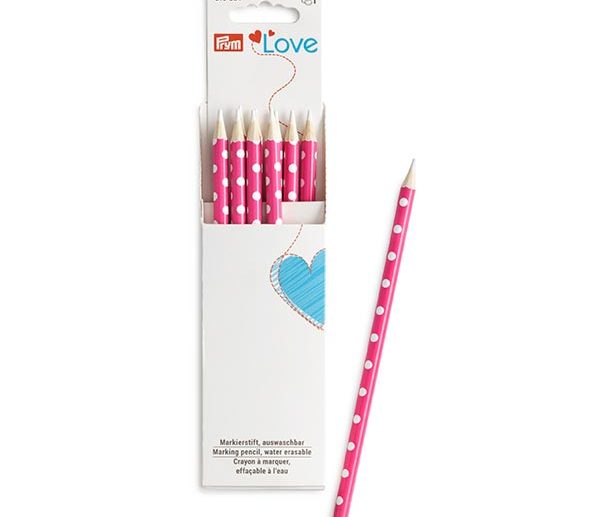 Expositor + Lápis Branco para Tecidos Elimina com Água Rosa | Prym Love