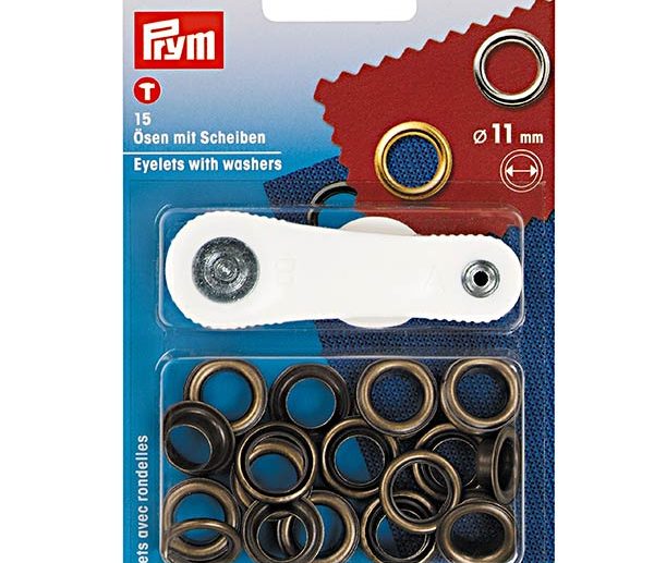 Kit Ilhoses & Arruelas Latão Bronze Antigo Ø11 mm | Prym