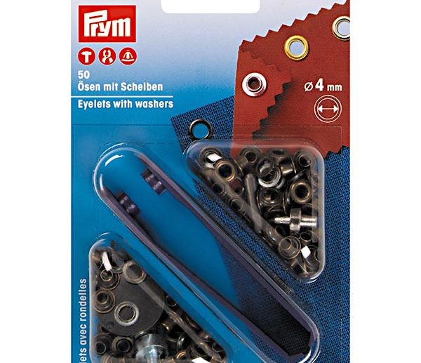 Kit Ilhoses & Arruelas Latão Bronze Antigo Ø4 mm | Prym