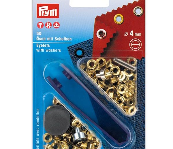 Kit Ilhoses & Arruelas Latão Dourado Ø4 mm | Prym