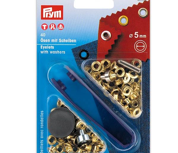 Kit Ilhoses & Arruelas Latão Dourado Ø5 mm | Prym