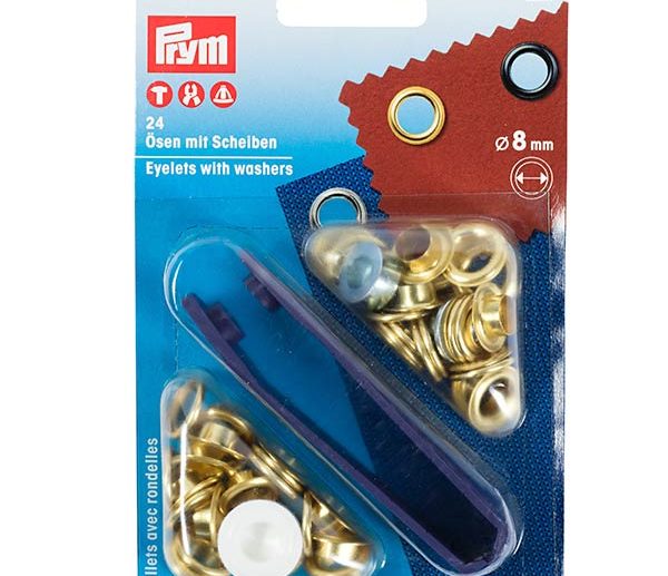 Kit Ilhoses & Arruelas Latão Dourado Ø8 mm | Prym