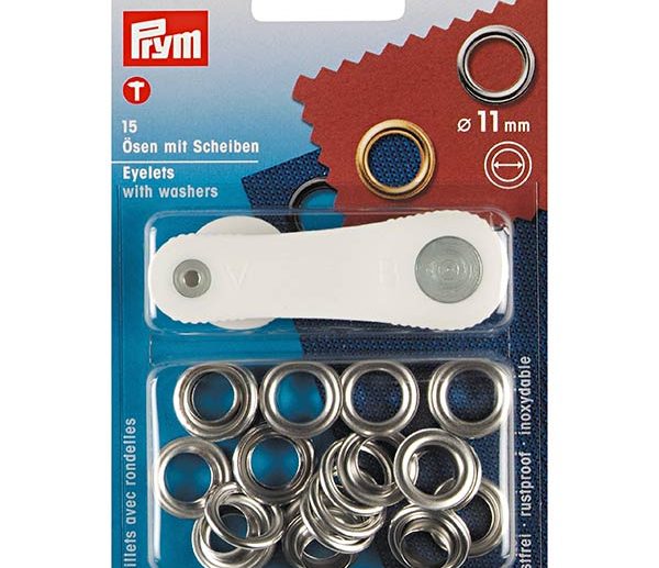 Kit Ilhoses & Arruelas Latão Prateado Ø11 mm | Prym