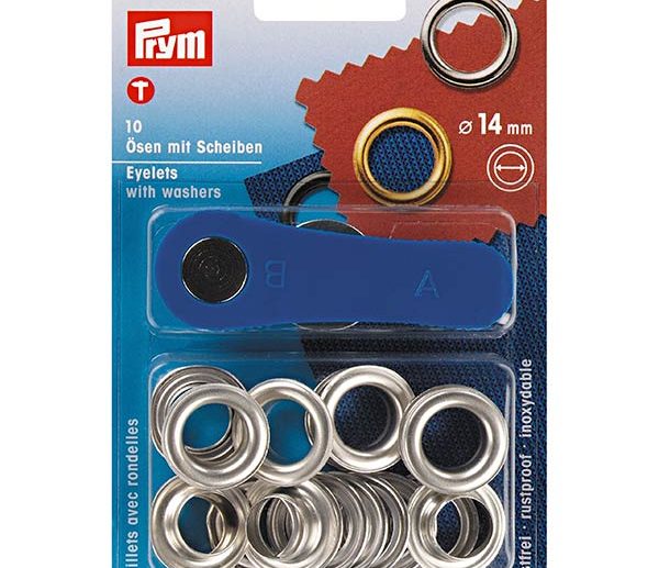 Kit Ilhoses & Arruelas Latão Prateado Ø14 mm | Prym