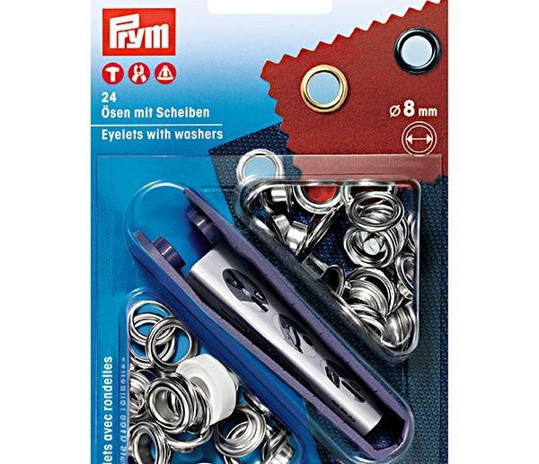Kit Ilhoses & Arruelas Latão Prateado Ø8 mm | Prym