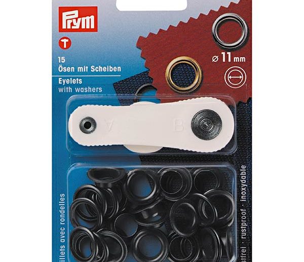 Kit Ilhoses & Arruelas Latão Preto Oxidado Ø11 mm | Prym