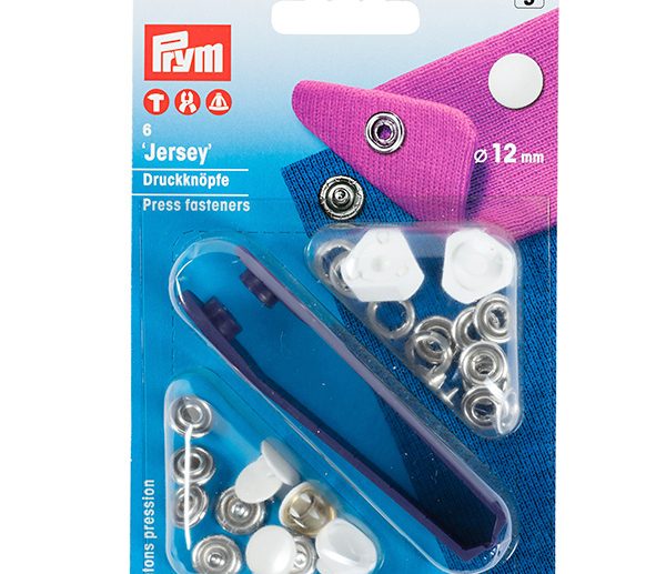 Kit Molas de Pressão Jersey Branco Liso Ø12 mm | Prym
