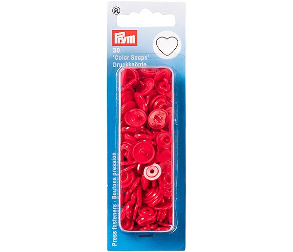 Molas de Pressão Plástico Coração Vermelho Color Snaps | Prym