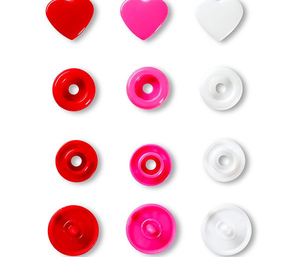 Molas de Pressão Plástico Coração Vermelho Ø12.4 mm Color Snaps | Prym Love