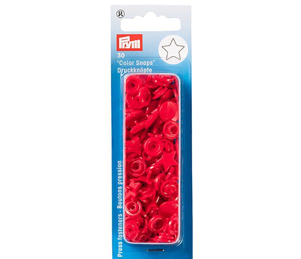 Molas de Pressão Plástico Estrela Vermelho Color Snaps | Prym