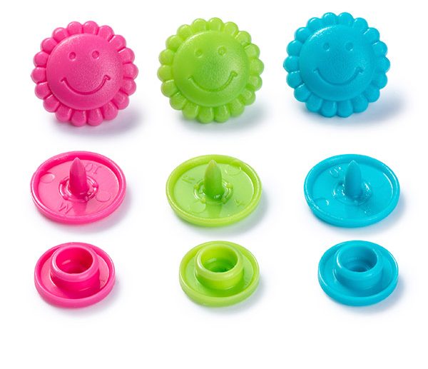 Molas de Pressão Plástico Flor Rosa/Azul/Verde Ø12.4 mm Color Snaps | Prym Love