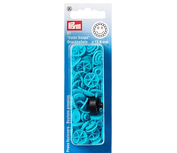 Molas de Pressão Plástico Flor Turquesa Color Snaps | Prym