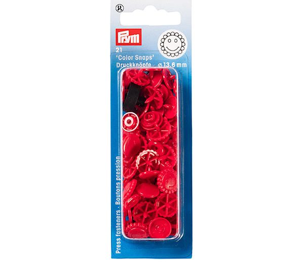 Molas de Pressão Plástico Flor Vermelho Color Snaps | Prym