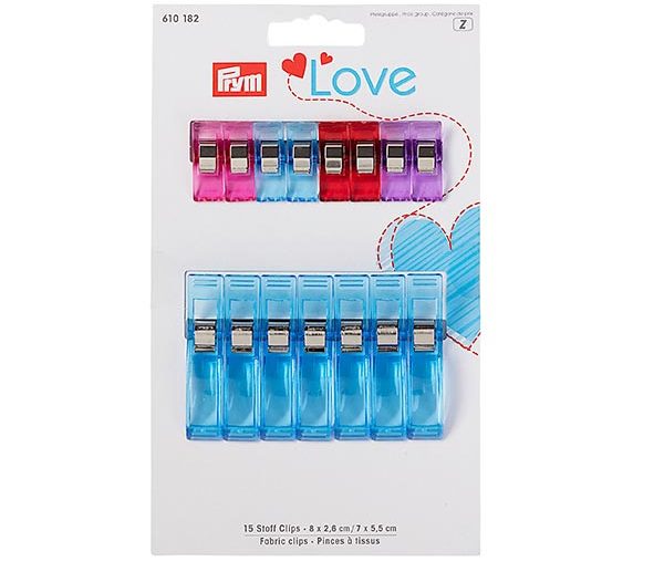 Pack 15 Clips/Pinças para Tecido 5.5/2.6 cm | Prym Love