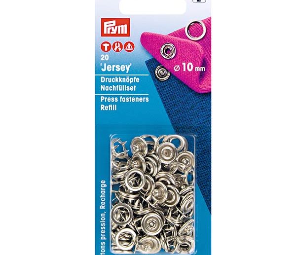 Recarga Molas de Pressão Jersey Prateado Ø10 mm para 390107 | Prym