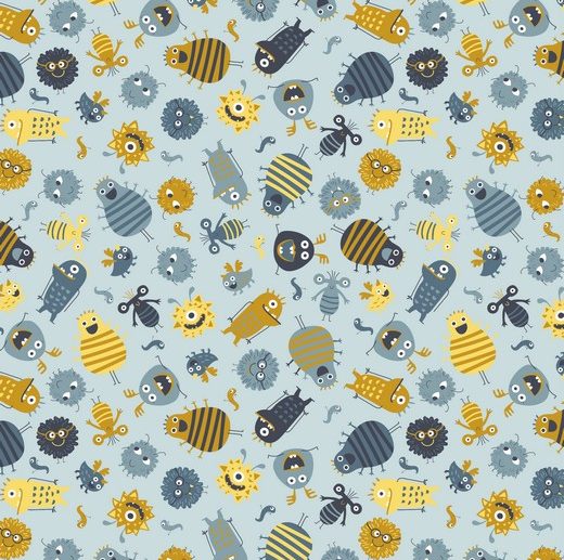 Tecido Baby Monsters Azul Claro | Poppy
