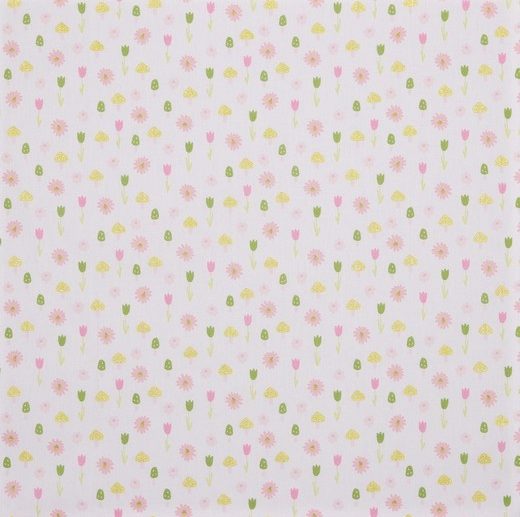 Tecido com Glitter Forest Friends Branco | Poppy
