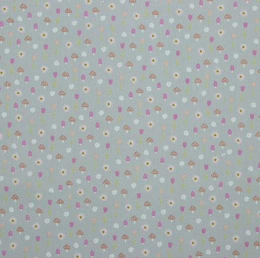 Tecido com Glitter Forest Friends Cinza Claro | Poppy