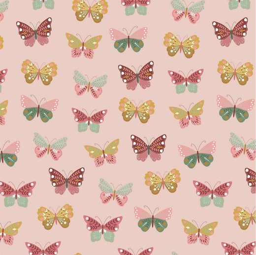 Tecido Cute Feelings Borboletas Rosa | Poppy