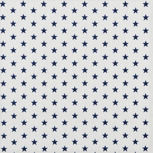 Tecido de Algodão Estrelas Branco & Azul Navy | Poppy