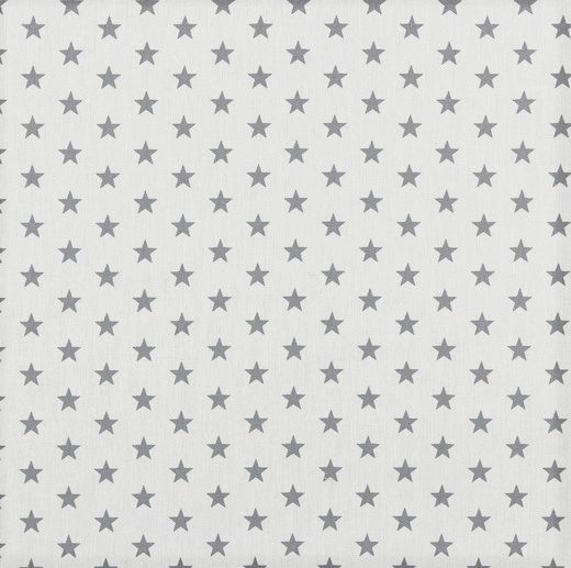 Tecido de Algodão Estrelas Branco & Cinza | Poppy