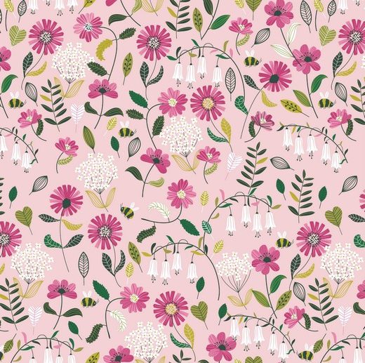 Tecido Floral Garden Rosa | Poppy