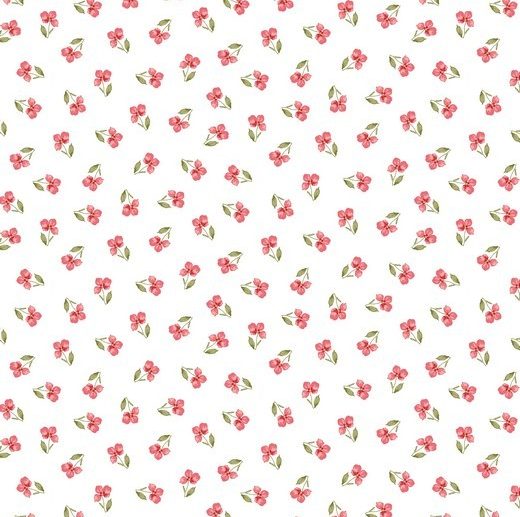 Tecido de Algodão Orgânico Jardim Florido Branco | Poppy