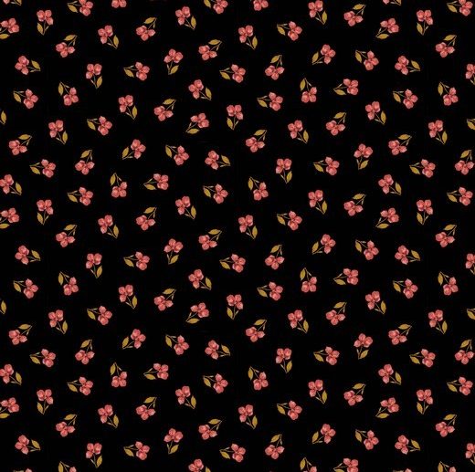 Tecido de Algodão Orgânico Jardim Florido Preto | Poppy
