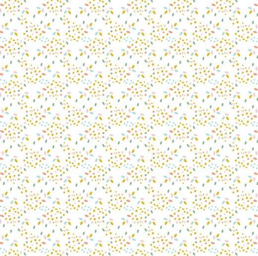 Tecido de Algodão Orgânico Safari Friends Gotas Branco | Poppy