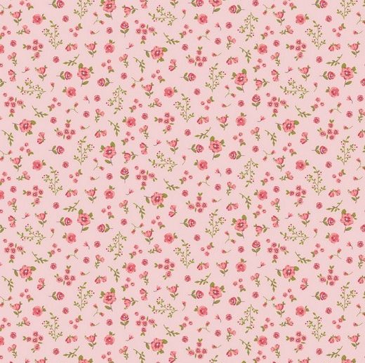 Tecido de Algodão Orgânico Sweet Bunny Flores Rosa Claro | Poppy