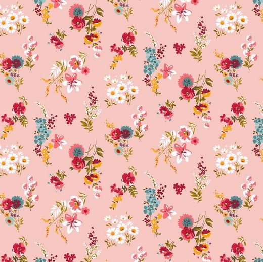 Tecido Floral Bouquet Flores Rosa | Poppy