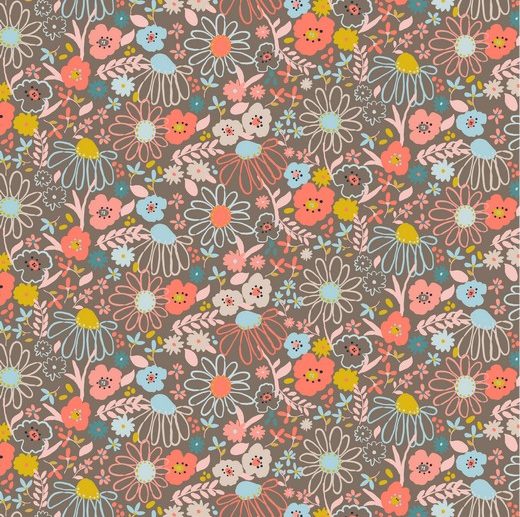 Tecido Floral Colorful Flowers Toupeira | Poppy
