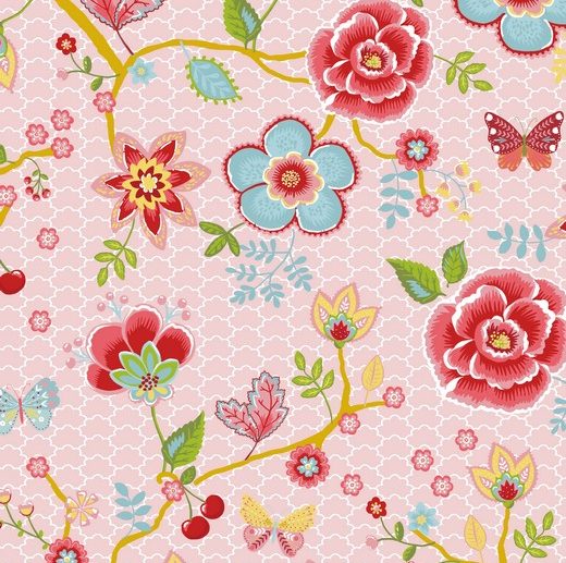 Tecido Floral Cute Feelings Rosa Claro | Poppy