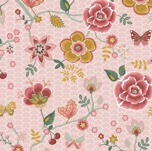 Tecido Floral Cute Feelings Rosa | Poppy