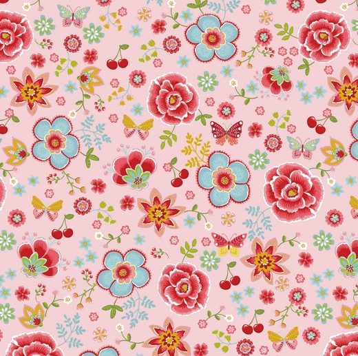 Tecido Floral Cute Feelings Tiny Rosa Claro | Poppy