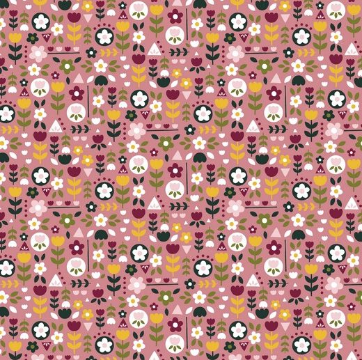 Tecido Floral Happy Feeling Rosa | Poppy
