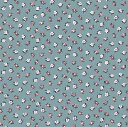 Tecido Floral Lovely Flowers Azul Aqua | Poppy