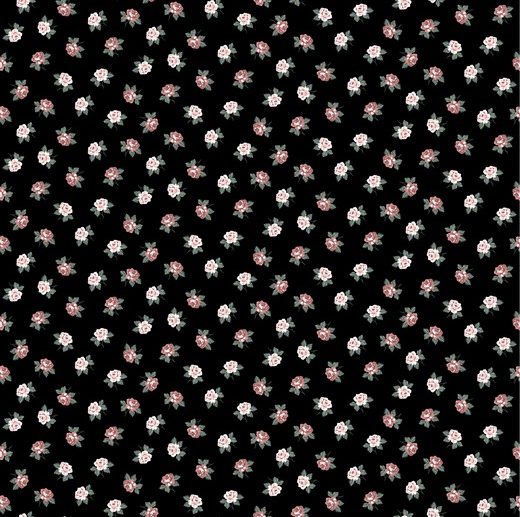 Tecido Floral Lovely Flowers Preto | Poppy