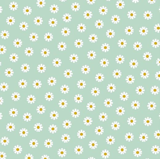 Tecido Floral Margaridas Menta | Poppy