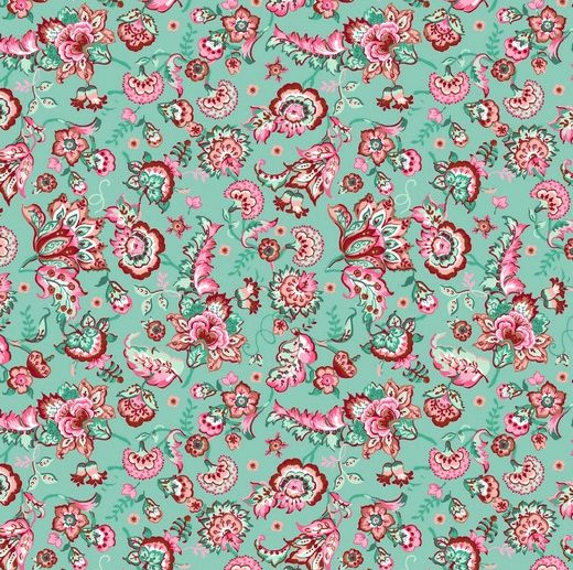 Tecido Floral Paisley Azul Claro | Poppy