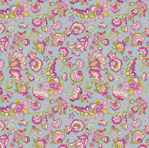 Tecido Floral Paisley Cinza Claro | Poppy