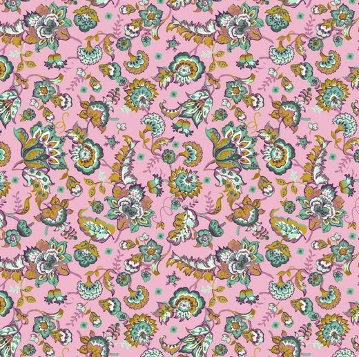 Tecido Floral Paisley Rosa Claro | Poppy